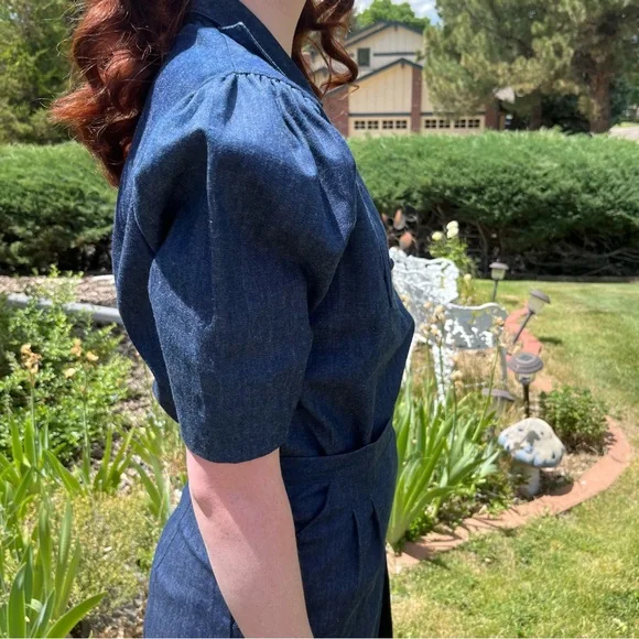 Vintage 1970’s Retro Western Denim Jean Gaucho Cowgirl wide leg Pant suit - Picture 4 of 17